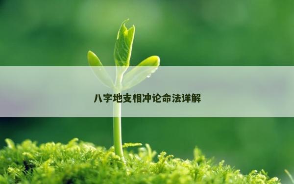 八字地支相冲论命法详解