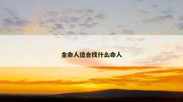 金命人适合找什么命人