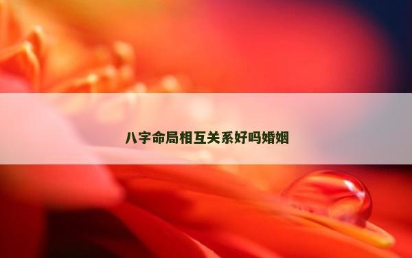八字命局相互关系好吗婚姻