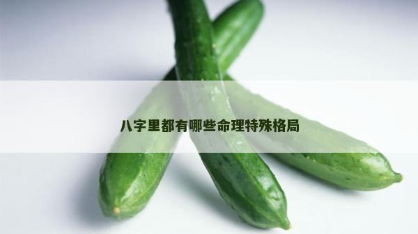 八字里都有哪些命理特殊格局
